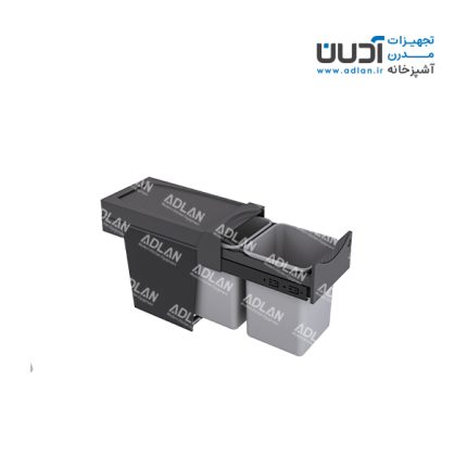 سطل زباله مشکی دومخزنه ریلی آدلان (24 لیتری) – هایلو